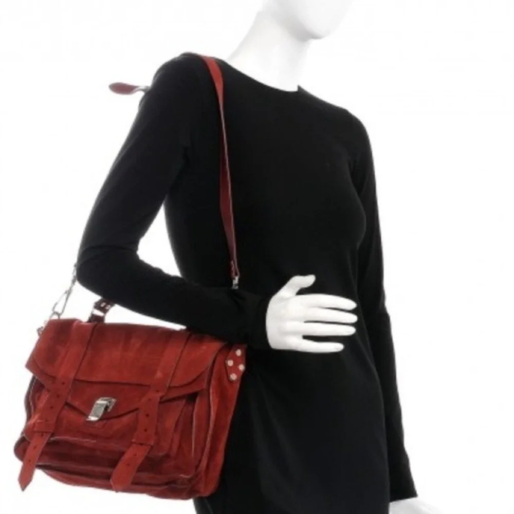 PROENZA SCHOULER Suede Medium PS1 Satchel Midnight Plum‎